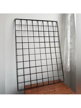 2 Metal Photo Memo Board Wall Decor Black Metal Grate Gridwalls 17.5”x25.5”